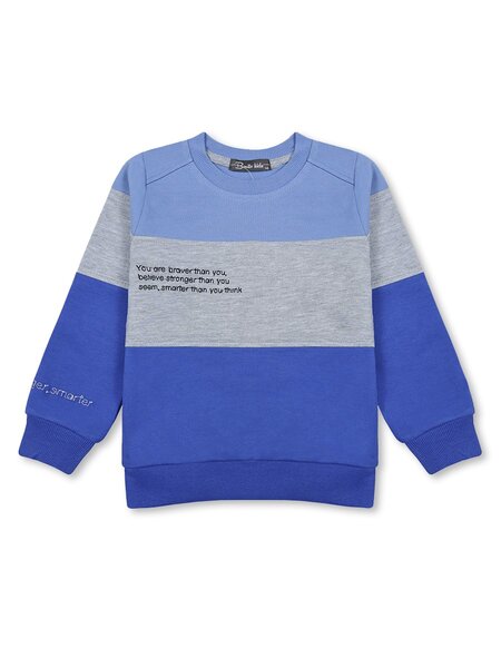 Джемпер Мальчикам Bonito Синий светлый; Серый меланж Надписи (фото 1)