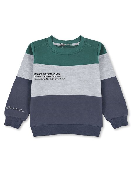 Джемпер Мальчикам Bonito Зелёный; Серый меланж Надписи (фото 1)