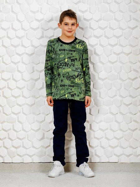 Лонгслив Мальчикам Россия Хаки Надпись (фото 1)