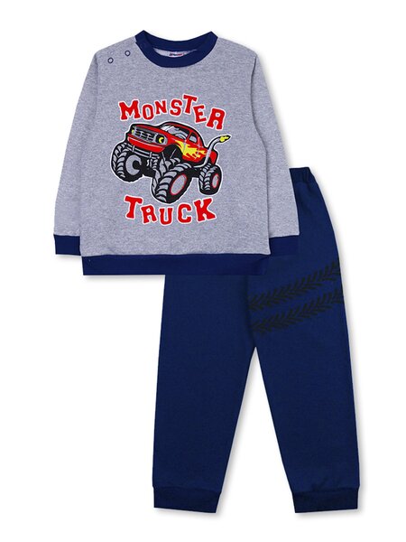 Костюм Мальчикам Юлала Серый меланж; Чернильный Монстртрак (фото 1)