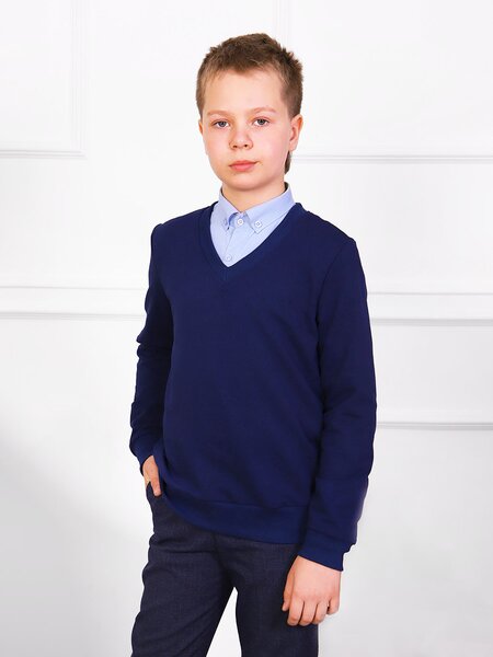 Джемпер Мальчикам Россия Чернильный Без рисунка (фото 1)