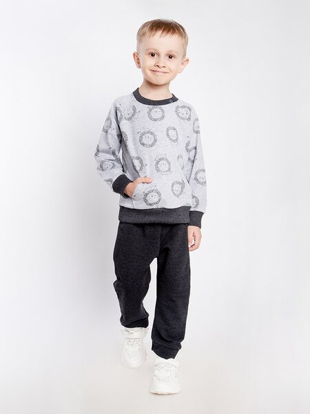 Костюм Мальчикам Юлала Серый меланж; Графит Львы (фото 1)