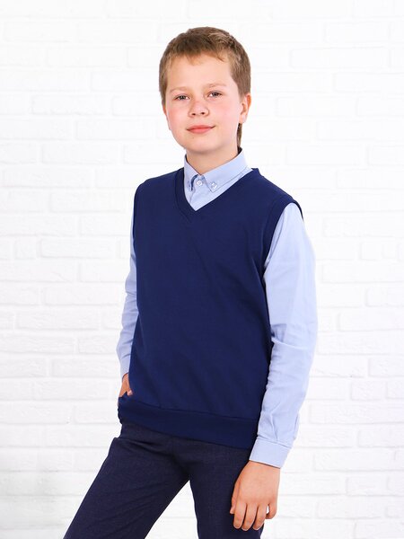 Жилет Мальчикам Россия Чернильный Без рисунка (фото 1)