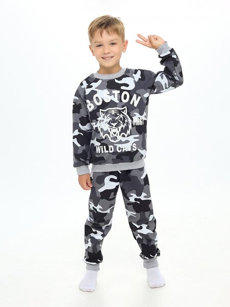Костюм Мальчикам Россия Серый тёмный Камуфляж (фото 1)