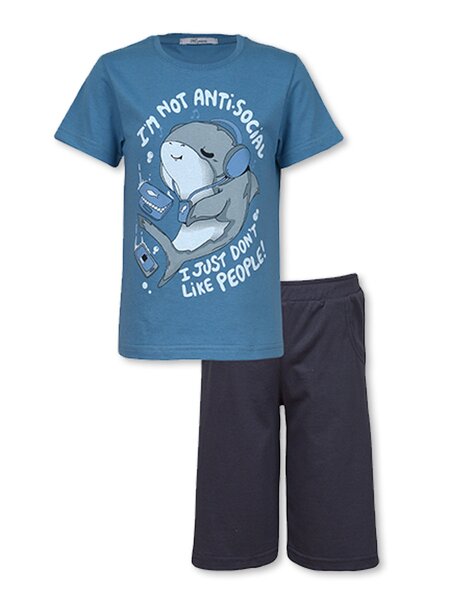 Костюм Мальчикам Лунёва Синий; Серый Акула (фото 1)