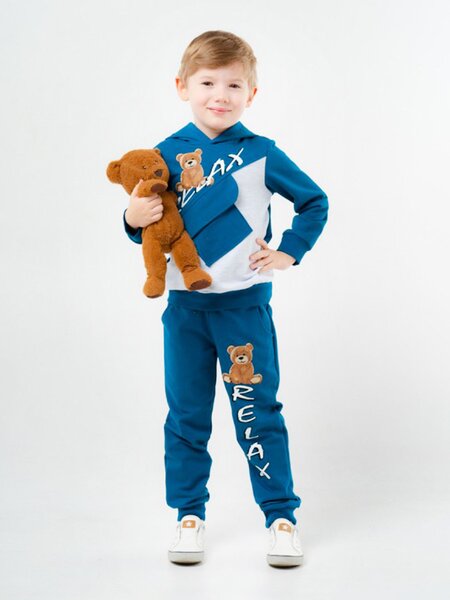 Костюм Мальчикам Россия Серо-синий Медведь (фото 1)