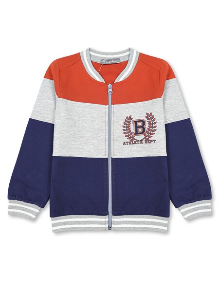 Бомбер Мальчикам Bonito Кирпичный; Серый меланж Буквы (фото 1)