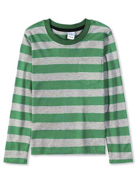 Лонгслив Мальчикам Sladikmladik Зелёный; Серый меланж Полоски (фото 1)