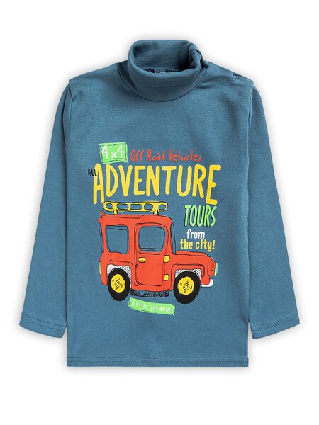 Водолазка Мальчикам Bonito Серо-синий Машинка (фото 1)