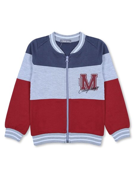 Бомбер Мальчикам Bonito Серый тёмный; Серый меланж Буквы (фото 1)