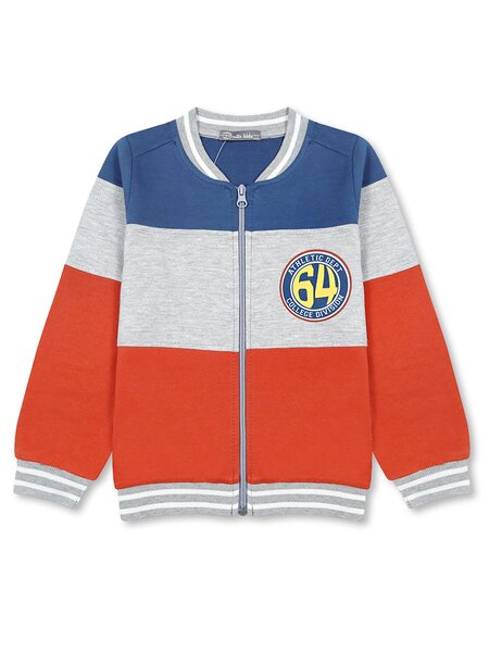 Бомбер Мальчикам Bonito Серо-синий; Серый меланж Цифры (фото 1)