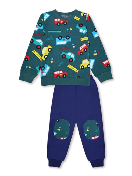 Костюм Мальчикам Bonito Зелёный тёмный; Чернильный Машинки (фото 1)