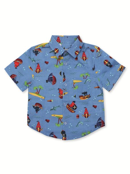 Рубашка Мальчикам Bonito Серо-синий Пират (фото 1)