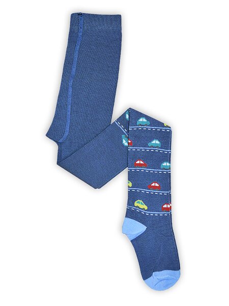 Колготки Мальчикам Борисоглебский трикотаж Серо-синий Машинки (фото 1)