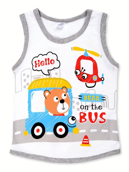 Майка Мальчикам Bonito Белый; Серый меланж Мишка (фото 1)