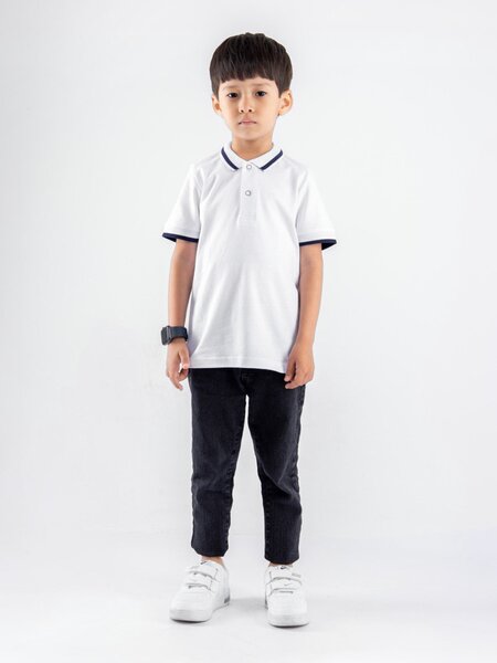 Поло Мальчикам Le&lo Белый Без рисунка (фото 1)