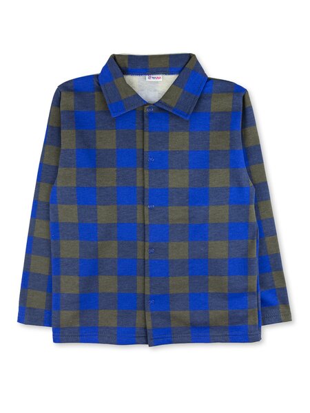 Рубашка Мальчикам Юлала Серый; Синий Клетка (фото 1)