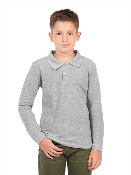Поло Мальчикам Baby style Серый меланж Без рисунка (фото 1)