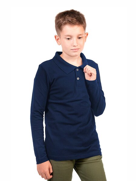 Поло Мальчикам Baby style Чернильный Без рисунка (фото 1)