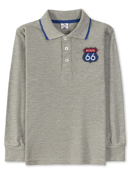 Поло Мальчикам Toppolino Серый меланж Эмблема (фото 1)