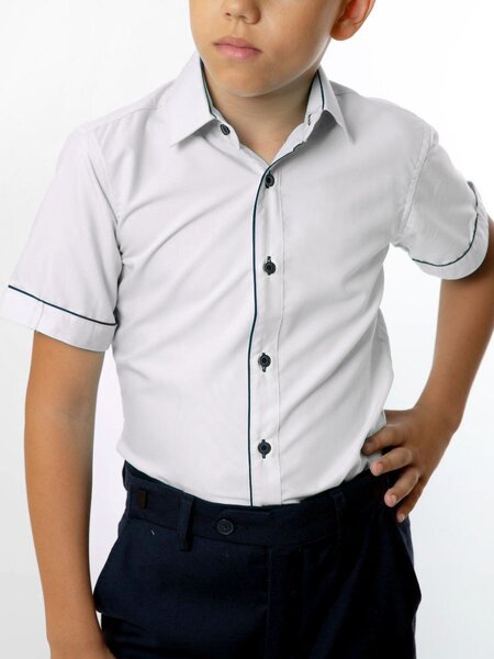 Рубашка Мальчикам Китай Белый Без рисунка (фото 1)