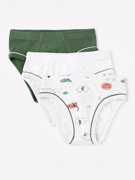 Набор трусов Мальчикам Crockid Серый меланж; Хаки Звери (фото 1)