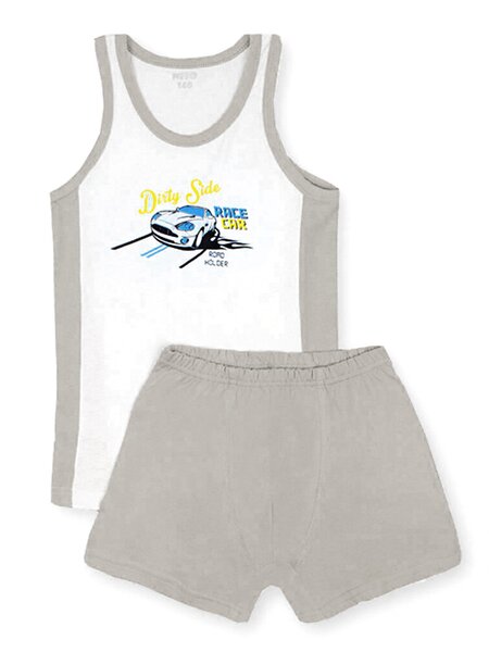 Комплект Мальчикам Niso Белый; Бежевый Машина (фото 1)