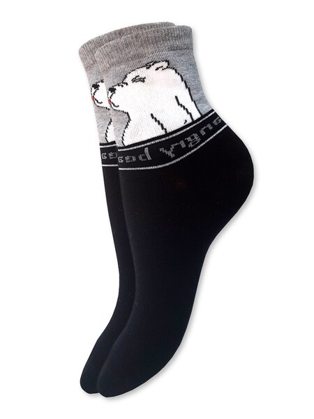 Носки Мальчикам Gamma Чёрный; Серый меланж Медведь (фото 1)