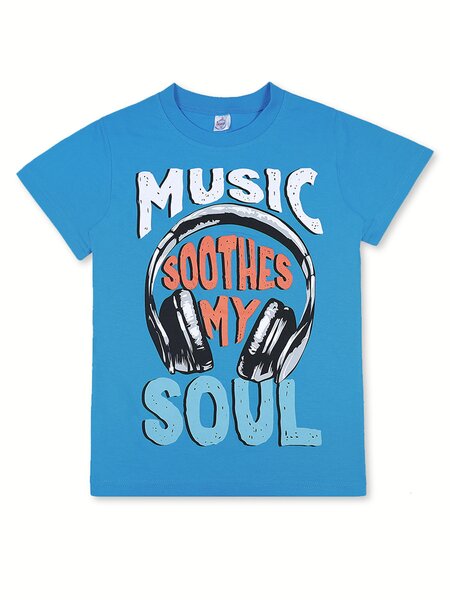 Футболка Мальчикам Bonito Синий Наушники (фото 1)