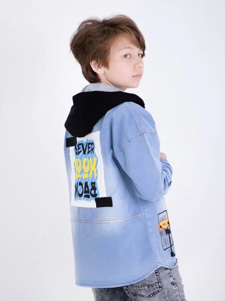 Рубашка Мальчикам Bonito Синий светлый Надпись (фото 2)