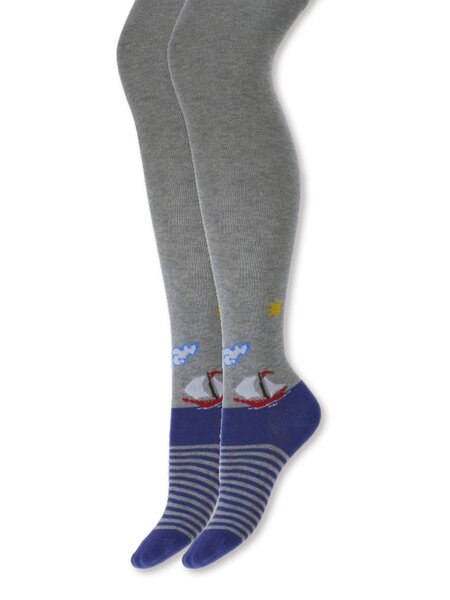Колготки Мальчикам Para socks Серый меланж Корабль (фото 1)