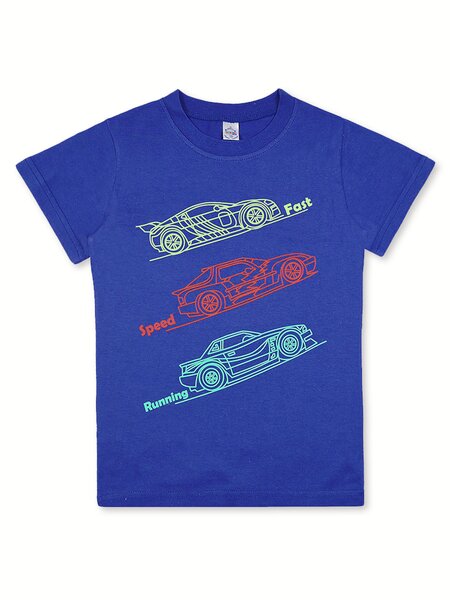 Футболка Мальчикам Bonito Ультрамарин Машины (фото 1)