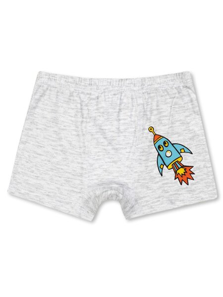 Трусы-боксеры Мальчикам Takro Белый меланж Ракета (фото 1)