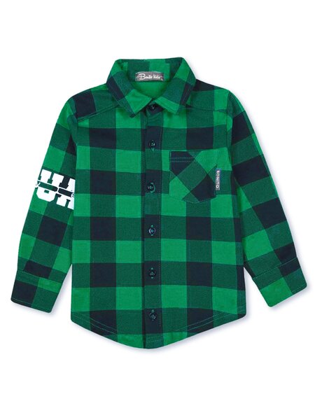 Рубашка Мальчикам Bonito Чёрный; Зелёный Клетка (фото 1)