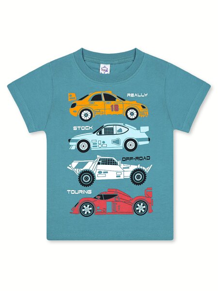 Футболка Мальчикам Bonito Изумрудный Машины (фото 1)