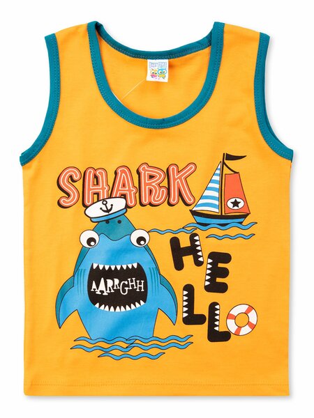 Майка Мальчикам Baby style Жёлтый Акула (фото 1)