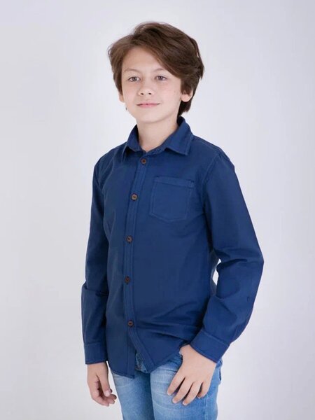 Рубашка Мальчикам Bonito Серо-синий Без рисунка (фото 1)