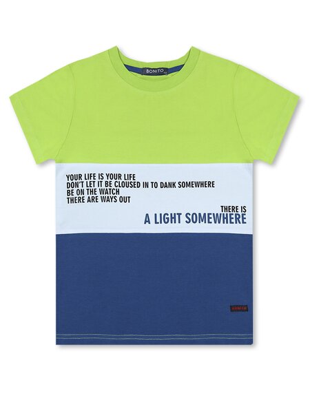 Футболка Мальчикам Bonito Салатовый Надпись (фото 1)