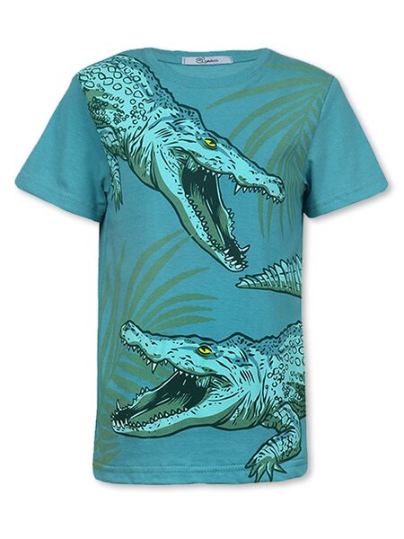 Футболка Мальчикам Лунёва Бирюзовый тёмный Крокодилы (фото 1)