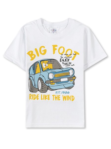 Футболка Мальчикам Узбекистан Белый Машина (фото 1)