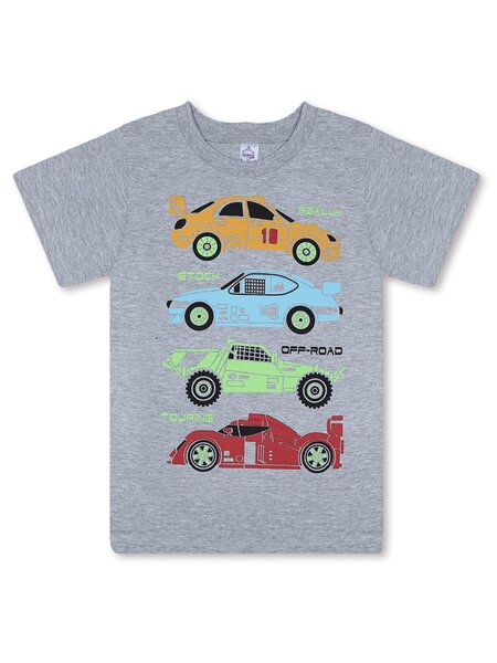 Футболка Мальчикам Bonito Серый меланж Машины (фото 1)