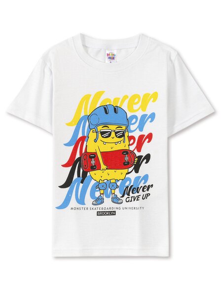 Футболка Мальчикам Happy kids Белый Монстрик (фото 1)