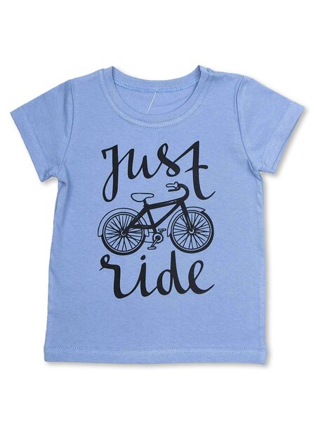 Футболка Мальчикам Россия Серо-синий Велосипед (фото 1)