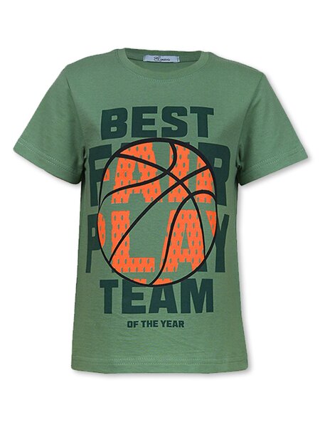 Футболка Мальчикам Лунёва Хаки Мяч (фото 1)