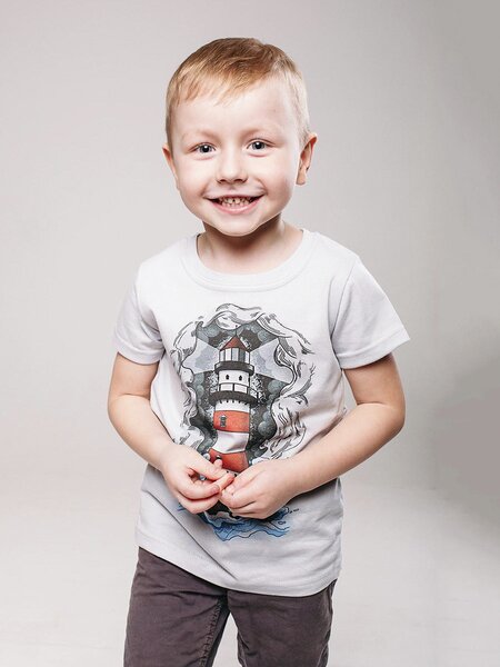 Футболка Мальчикам Россия Серый Море (фото 1)