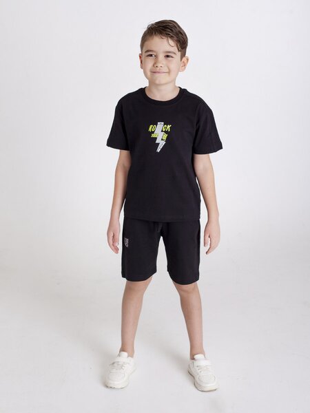 Футболка Мальчикам Takro Чёрный Молния (фото 1)