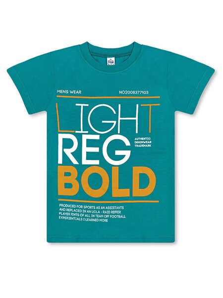 Футболка Мальчикам Bonito Изумрудный Надпись (фото 1)