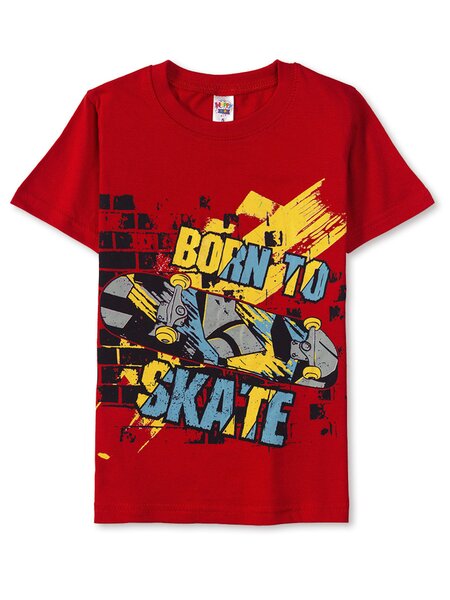 Футболка Мальчикам Happy kids Бордовый Надпись (фото 1)