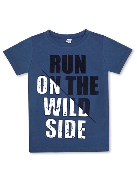 Футболка Мальчикам Bonito Серо-синий Надпись (фото 1)