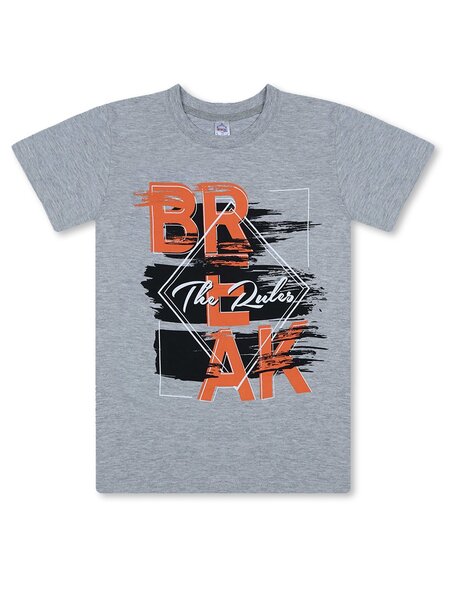 Футболка Мальчикам Bonito Серый меланж Надпись (фото 1)
